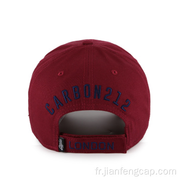 Logo brodé de casquettes de baseball de qualité 100% coton bordeaux